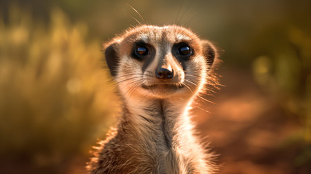 Portrait of a meerkat (suricata suricatta)の素材