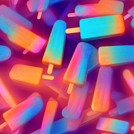 Seamless pattern of ice cream on a stick. Vector illustration.の素材