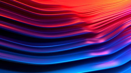 3d render, abstract background with smooth lines in red and blue colorsの素材