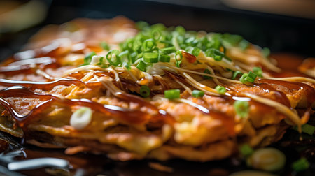 japanese omelet with egg and vegetables, selective focusの素材