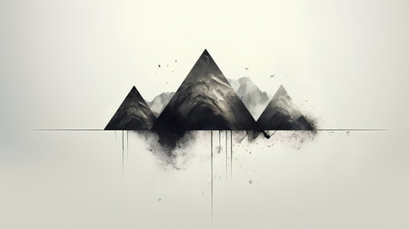 Abstract mountain background. Grunge effect. 3d illustration.の素材