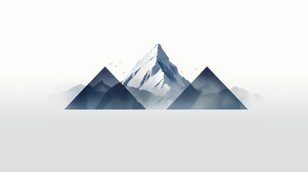 Mountain landscape with low poly mountains. Vector illustration. Eps10の素材