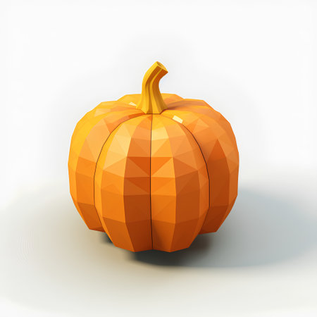 Halloween pumpkin isolated on white background. 3d render illustration.の素材