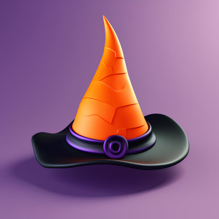 Witch hat isolated on purple background. Vector illustration. Eps 10の素材