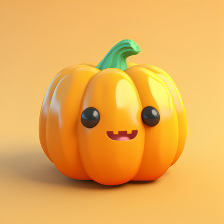 Pumpkin character, 3d rendering. Computer digital drawing.の素材