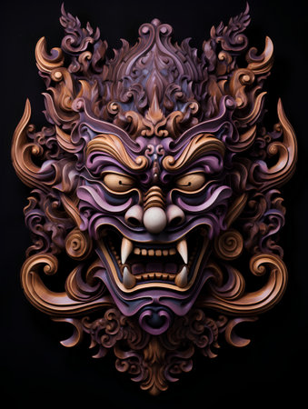 The mask of the demon in traditional Thai style. 3d renderingの素材