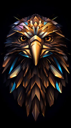 Eagle head on a dark background. Vector illustration for your designの素材