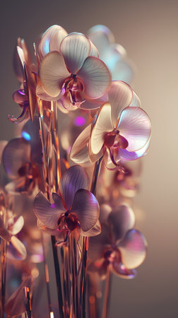 Beautiful orchid flowers. 3d rendering, 3d illustration.の素材