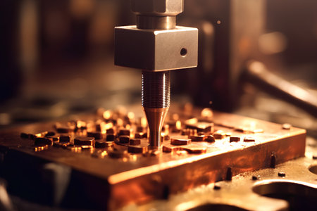 Metalworking CNC milling machine. Small depth of field.の素材