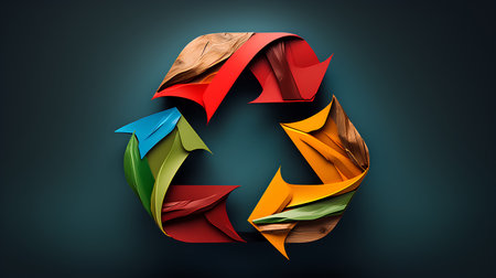 Colorful origami letter S isolated on black background. 3d renderingの素材