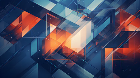Abstract geometric background. 3d vector illustration. Modern technology style.の素材