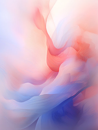 Abstract background with blue, pink and orange waves. Vector illustration.の素材