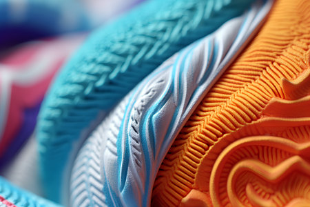 Close-up of colorful clothes. Shallow depth of field.の素材