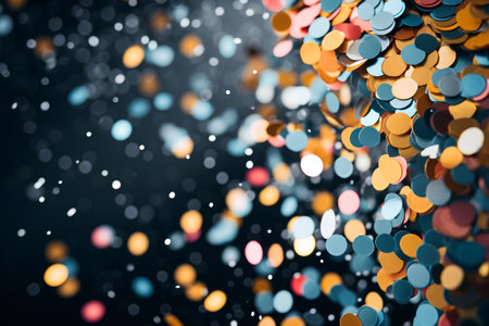abstract background with bokeh defocused lights and confettiの素材