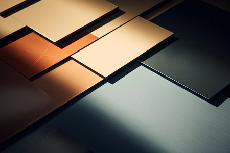 Abstract metal background. 3d render illustration. Glossy surface.の素材