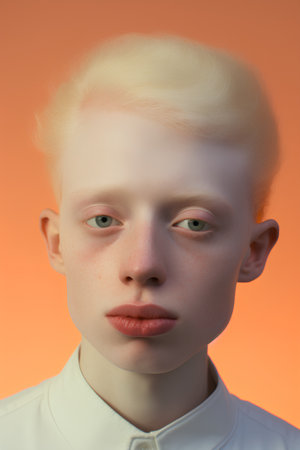 Portrait of a young girl with freckles on her faceの素材