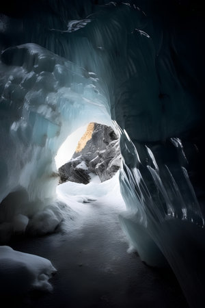 Ice cave in the glacier, Vatnajokull National Park, Icelandの素材