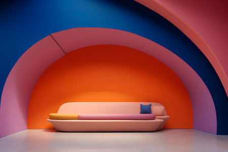 Minimalist interior design. 3d rendering, 3d illustration.の素材