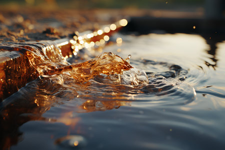 Water splashes background. Water splashes with drops of water.の素材