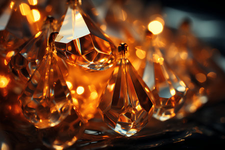 A closeup shot of a crystal gemstone with a blurred backgroundの素材