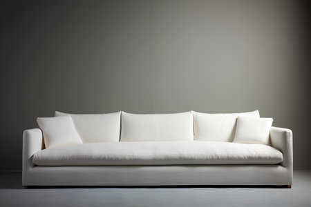White sofa in a room with a gray wall. 3d renderingの素材