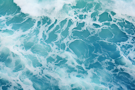 Blue sea waves background. Abstract water texture. 3d rendering.の素材