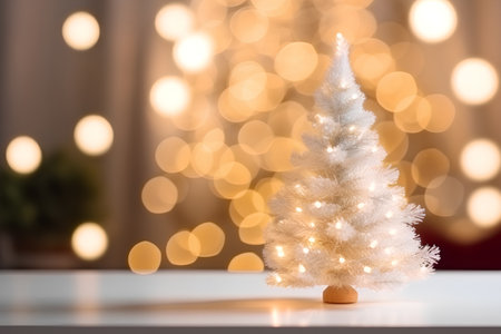 Christmas tree with bokeh background. Christmas and New Year conceptの素材