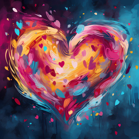 Colorful heart on grunge background. Vector illustration for your designの素材
