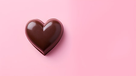 Chocolate heart on pink background. Valentine's day concept. 3D Renderingの素材
