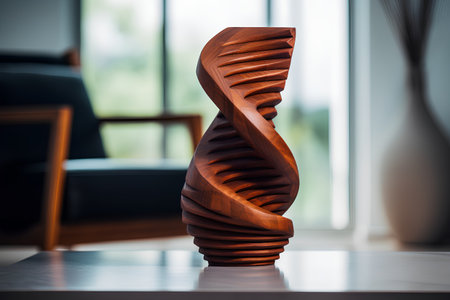 Wooden chair in the living room. 3d rendering, 3d illustration.の素材