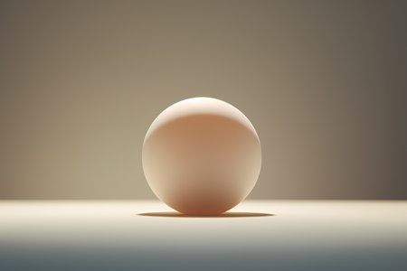 Easter egg with shadow on a gray background. 3d renderingの素材
