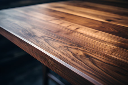 Wooden table top in cafe or restaurant - Vintage filter effect.の素材