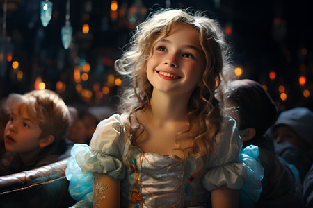 Portrait of a beautiful young girl in a medieval costume. Fairy tale.の素材