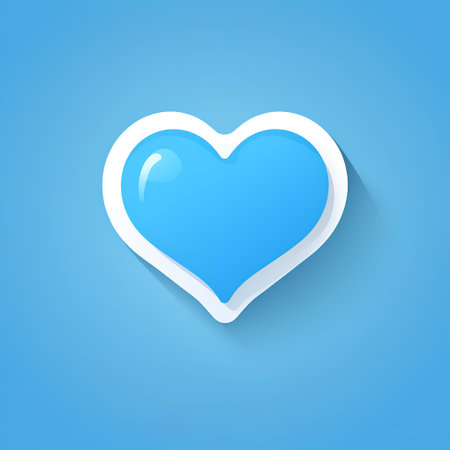 Blue heart icon on blue background. Vector illustration. Eps 10.の素材