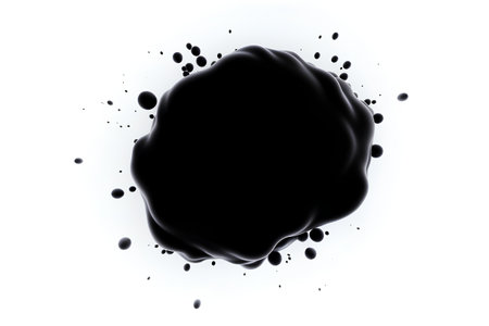 Black paint splashes isolated on a white background. Vector illustration.の素材