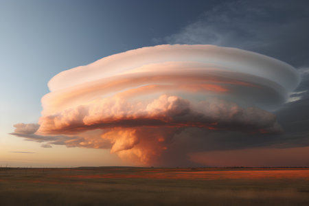 Big cloud in the sky. 3D render. Illustration.の素材