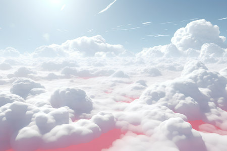 beautiful clouds in the sky on a sunny day. 3d renderの素材