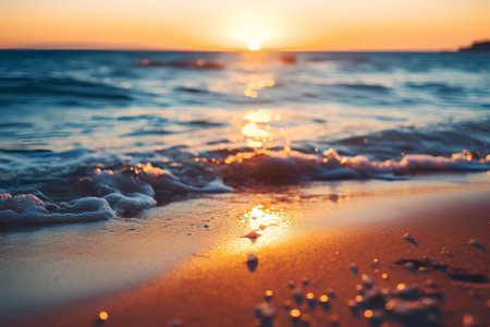 Beautiful sunset on the sea. Selective focus. nature.の素材
