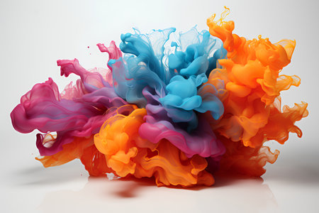 Colorful ink in water. Abstract background. 3d vector illustration.の素材