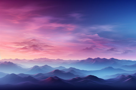 Landscape with mountains at sunset. Vector illustration for your design.の素材