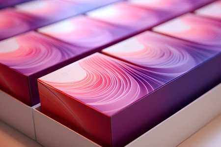 abstract 3d illustration of colorful cubes in a row, backgroundの素材