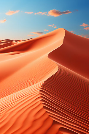 Sand dunes in the Sahara desert, Morocco. 3d renderの素材