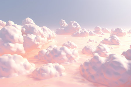 Clouds in the sky. 3D render. Computer generated image.の素材