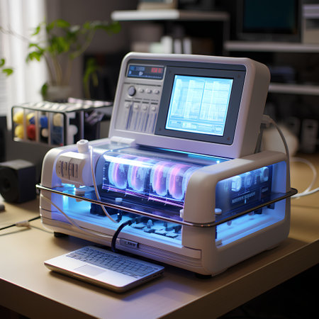 3D rendering of an ultrasound machine in a medical laboratory. 3D rendering.の素材