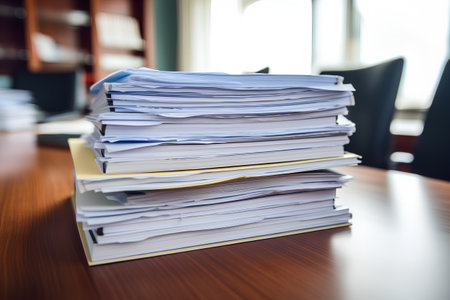 Stack of documents on the table in the office. Stack of documents.の素材