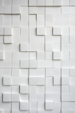 White tile wall texture. Abstract background. 3d render illustration.の素材