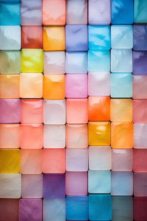 Colorful plastic bags background. Multicolored plastic bags texture.の素材