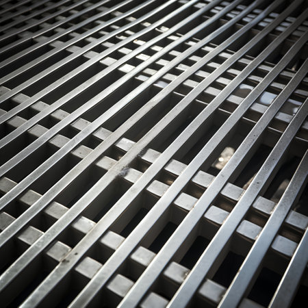 abstract background of steel lattice, close-up, monochromeの素材