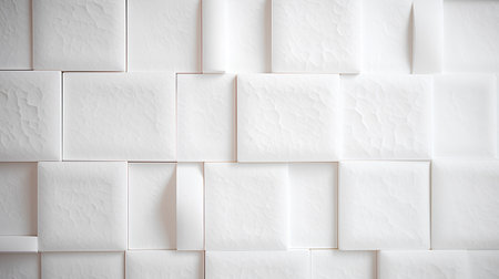 White square tiles wall texture background. 3d rendering, 3d illustration.の素材