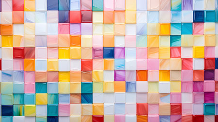 abstract background with multicolored squares. 3d render illustrationの素材